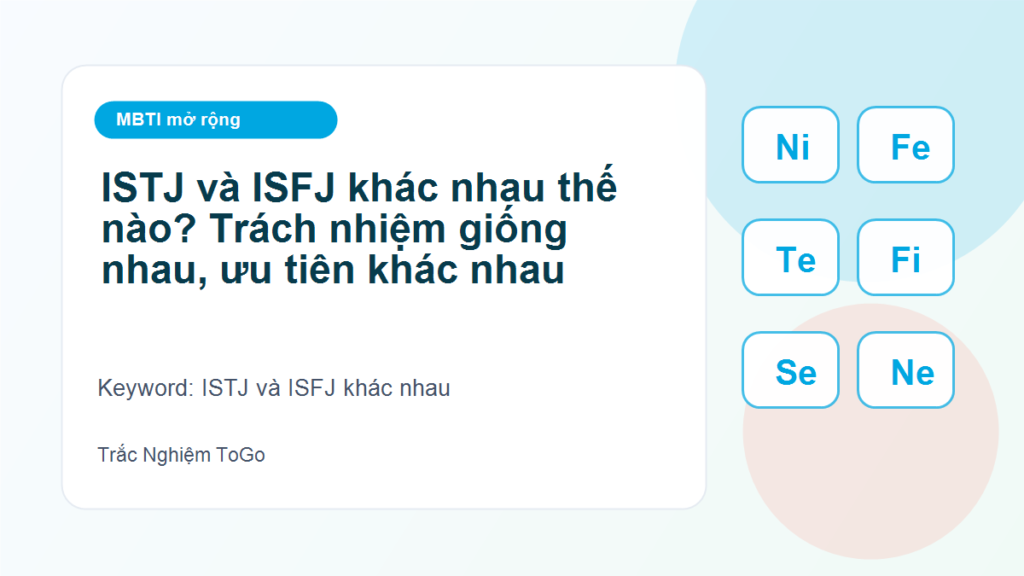 ISTJ và ISFJ khác nhau thế nào? Trách nhiệm giống nhau, ưu tiên khác nhau - ISTJ và ISFJ khác nhau